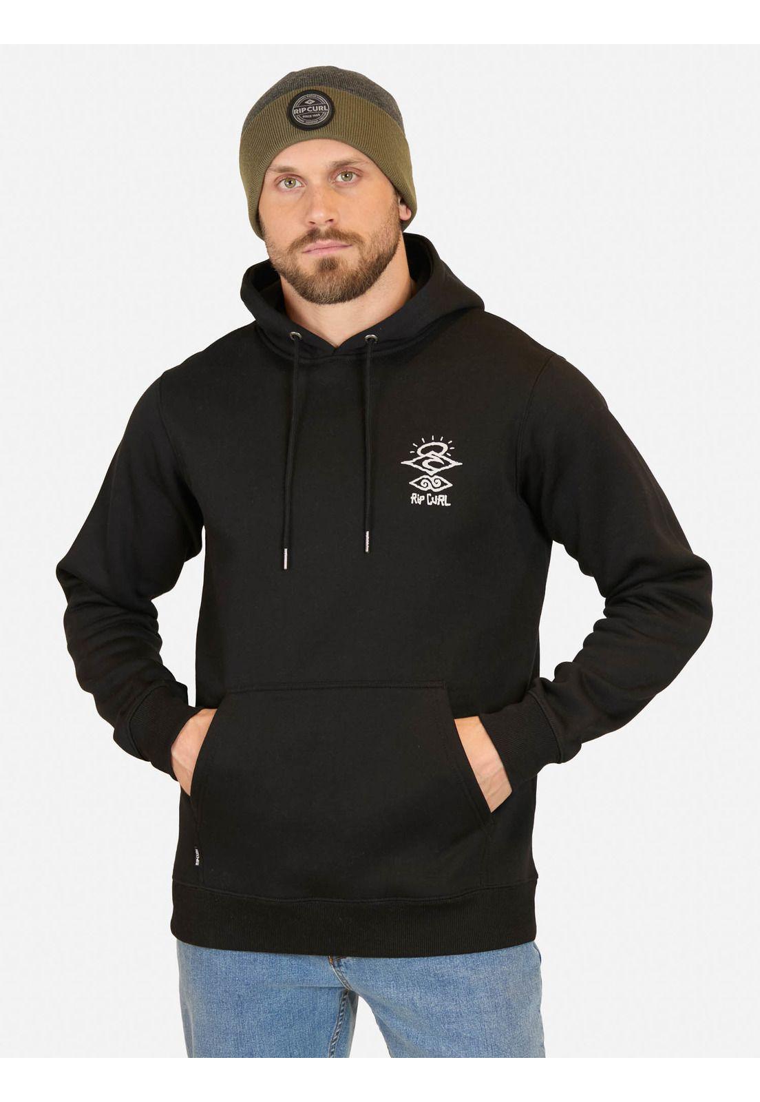 Poleron Canguro The Search Negro Hombre Rip Curl-0