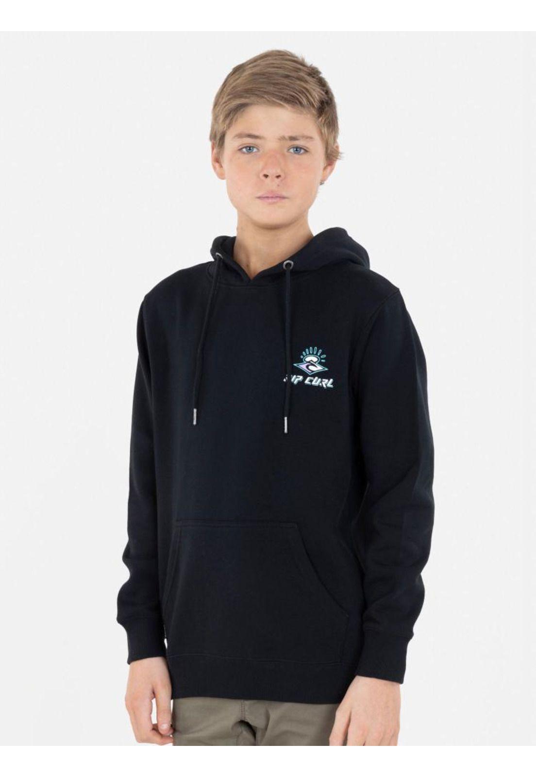 Poleron BORN AT BELL 90 HOODIE Juvenil Hombre Negro Rip Curl-0