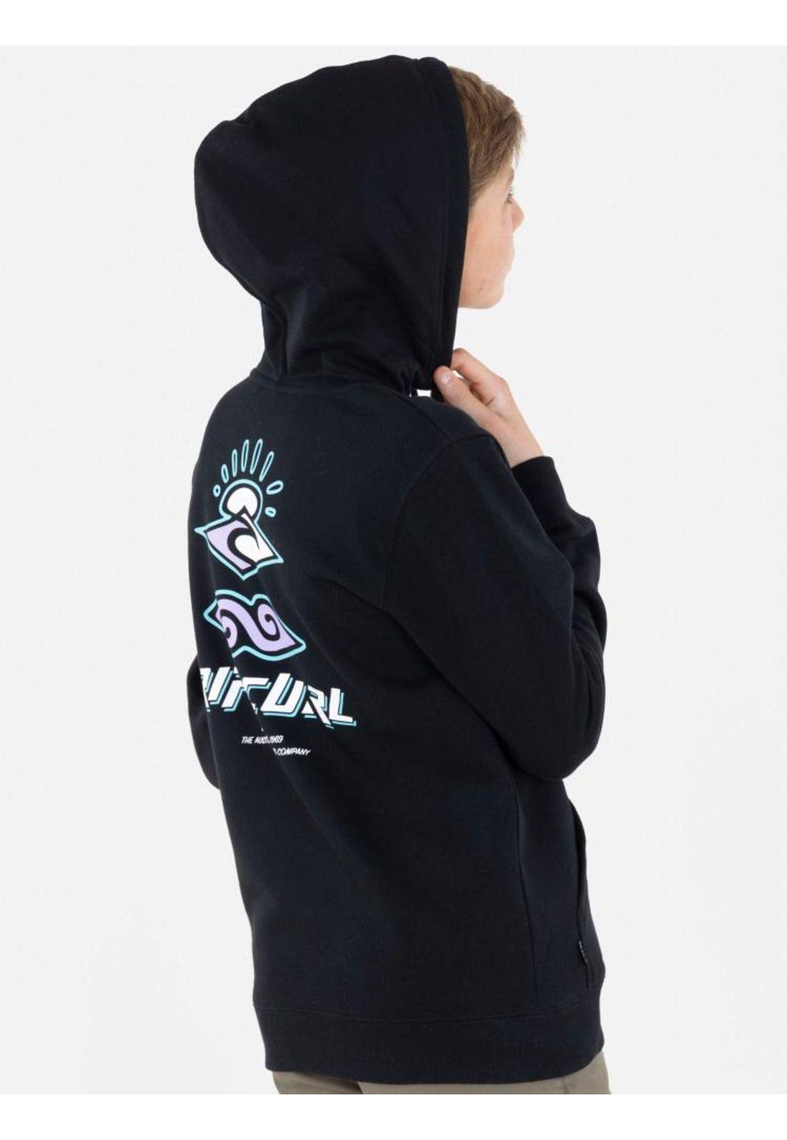 Poleron BORN AT BELL 90 HOODIE Juvenil Hombre Negro Rip Curl-1