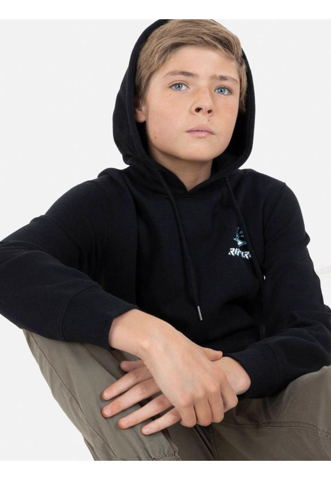 Poleron BORN AT BELL 90 HOODIE Juvenil Hombre Negro Rip Curl-2