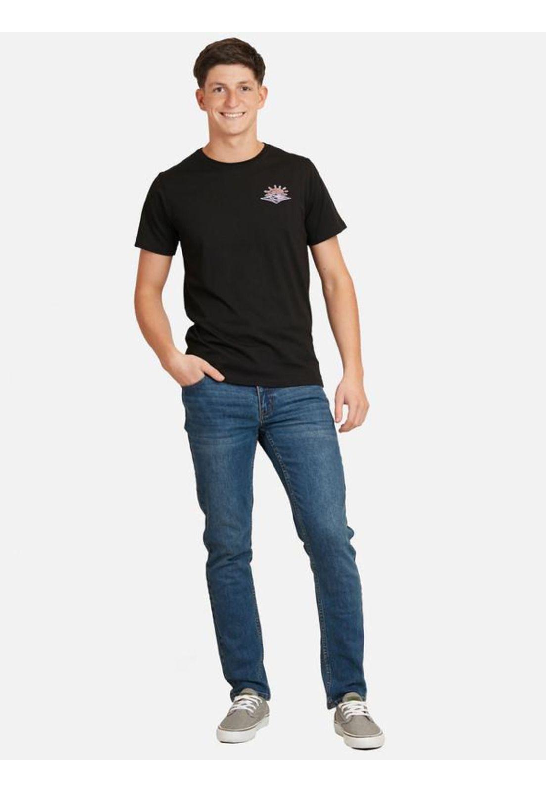 Polera M/C Basica Negro Juvenil Hombre Ripcurl-3