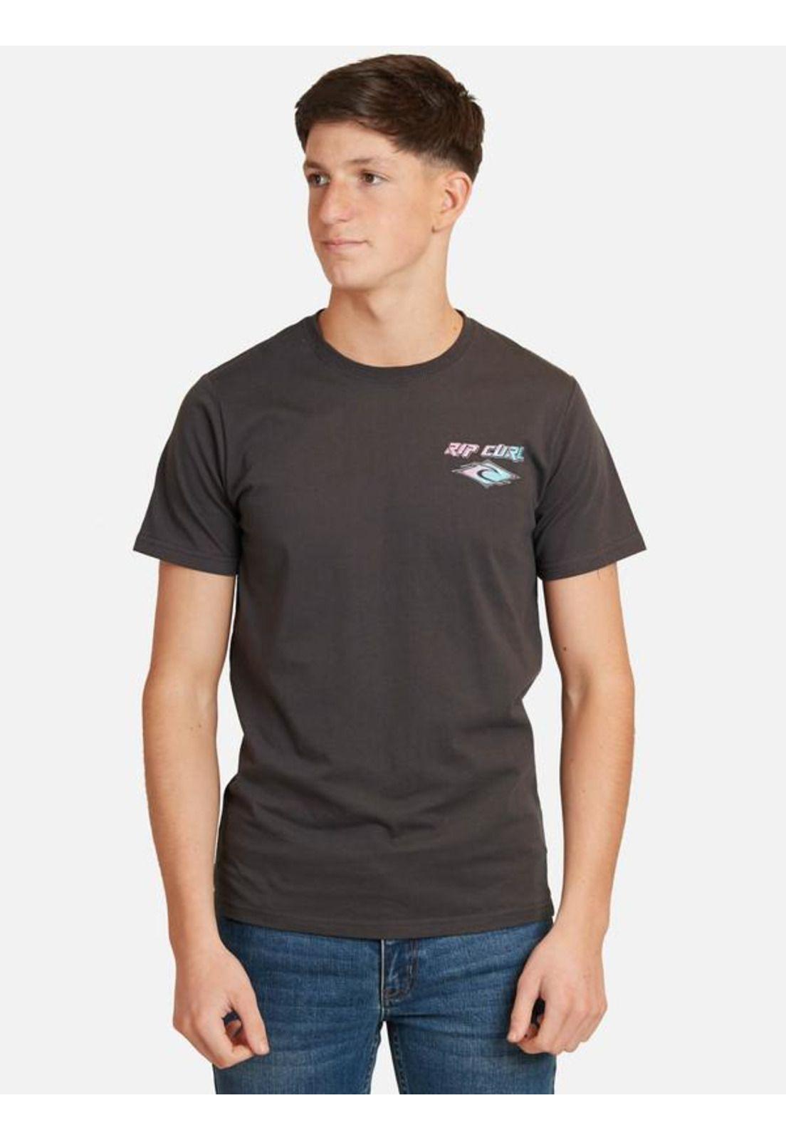 Polera M/C Basica Gris Oscuro Juvenil Hombre Ripcurl-0