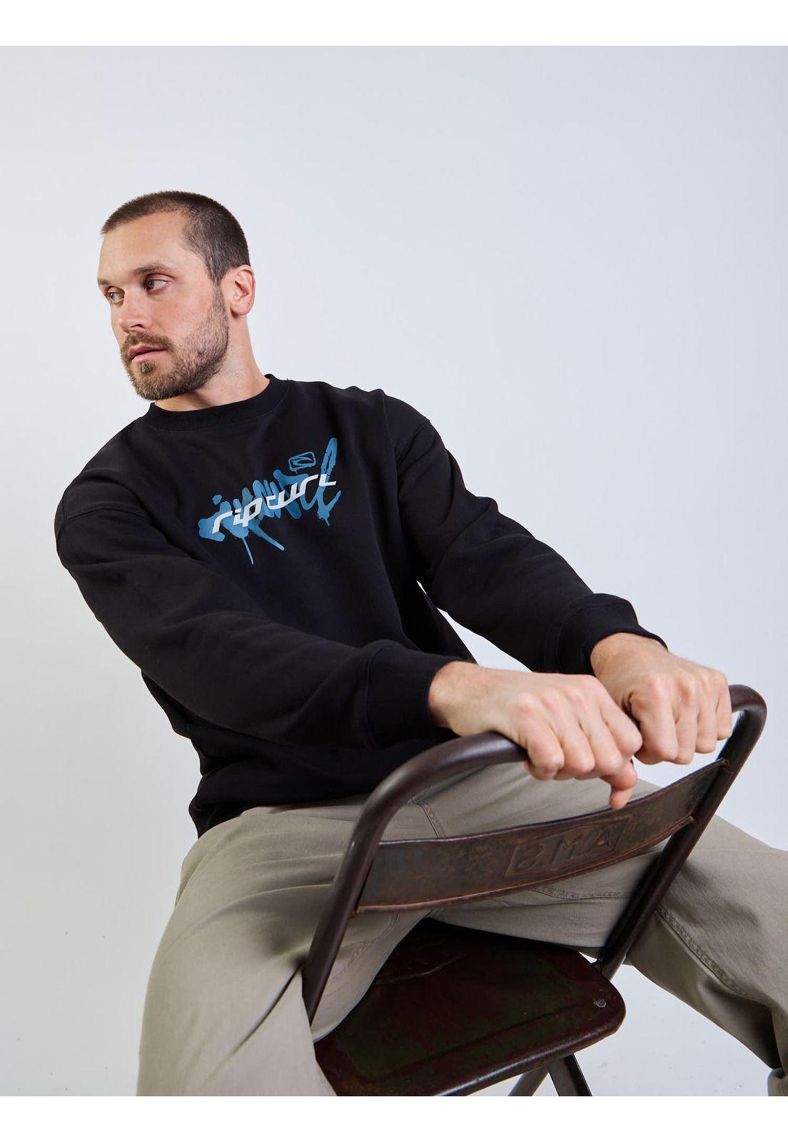 Poleron CR Curlwave Negro Hombre Rip Curl-5