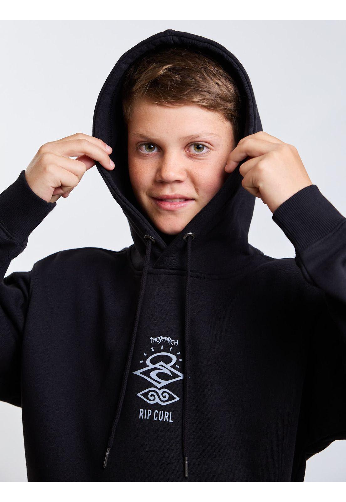 Poleron Canguro Pioneer Negro Infantil Rip Curl-4