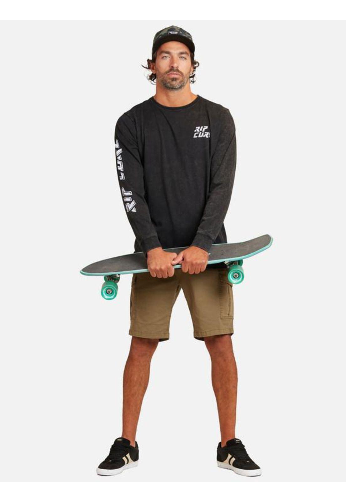 Polera M/L Sideways  Negro Hombre Ripcurl-3