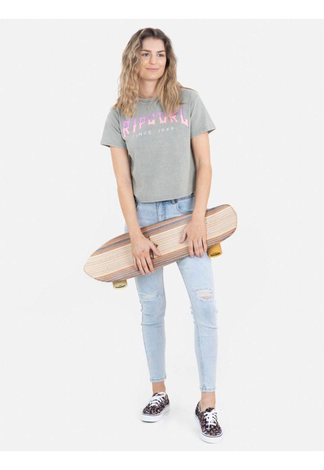 Polera ROCKSTAR MC Mujer Verde Rip Curl-4