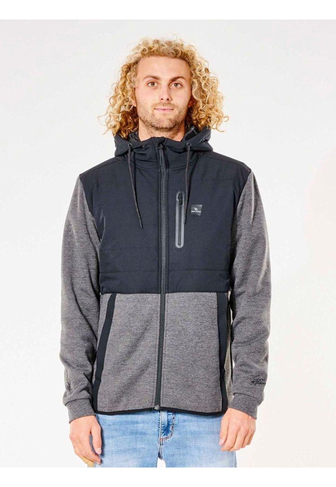 Poleron Anti Series Heatseeker Zip Thr Negro Hombre Rip Curl-0