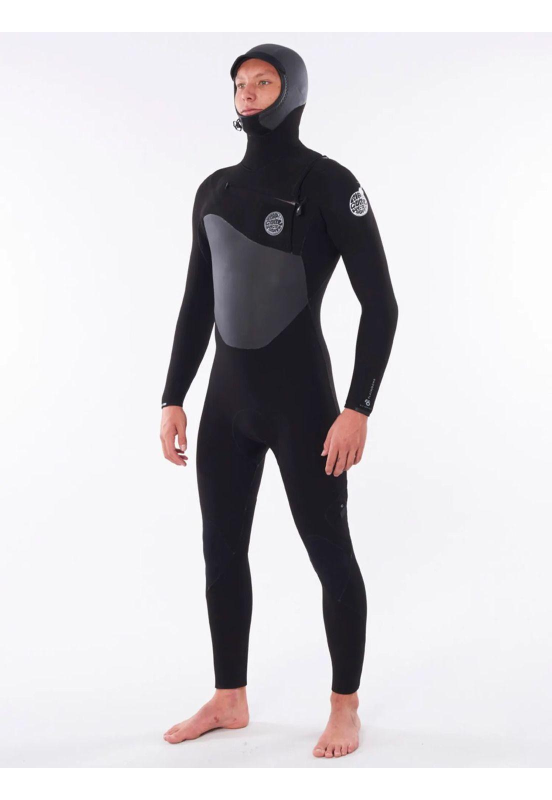 Traje de Agua FLASHBOMB 5/4 HOODED C/ZIP Hombre Negro Rip Curl-1