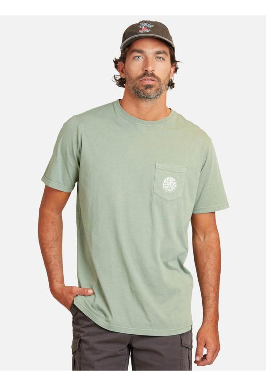 Polera M/C Pocket Wetie Green Verde Hombre Ripcurl-0