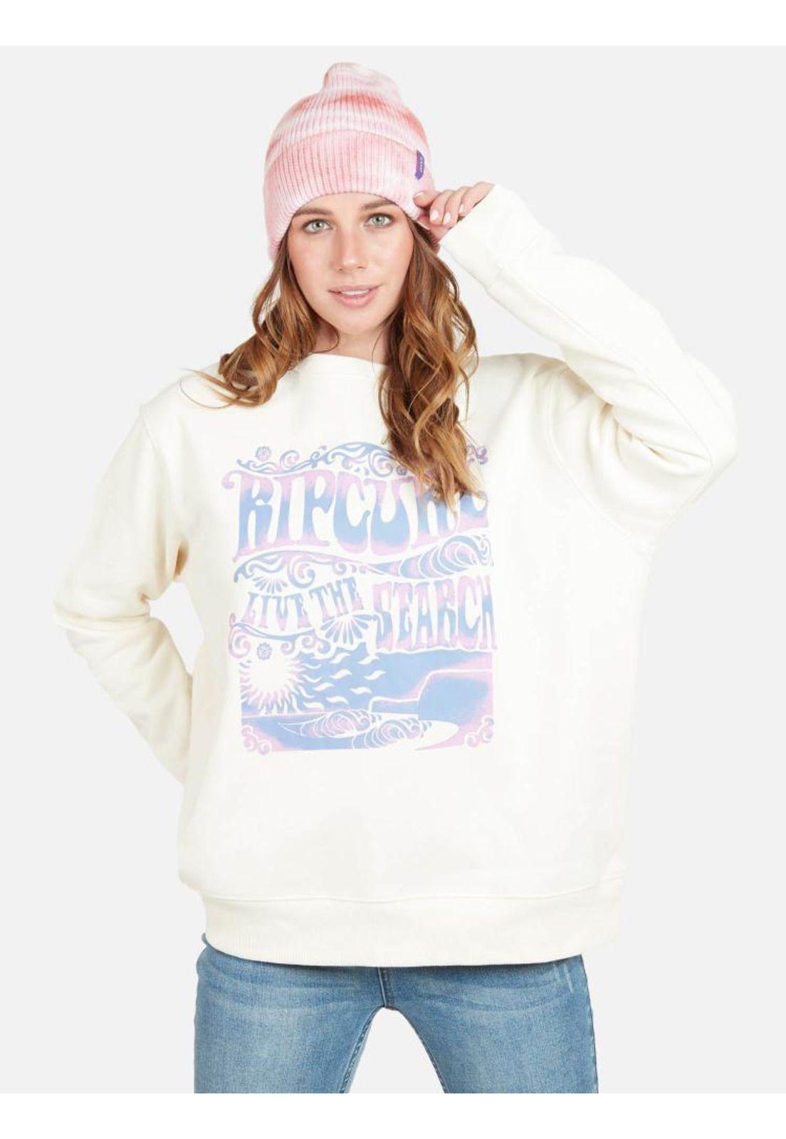 Poleron DEEP SEARCH Mujer Blanquecino Rip Curl-0