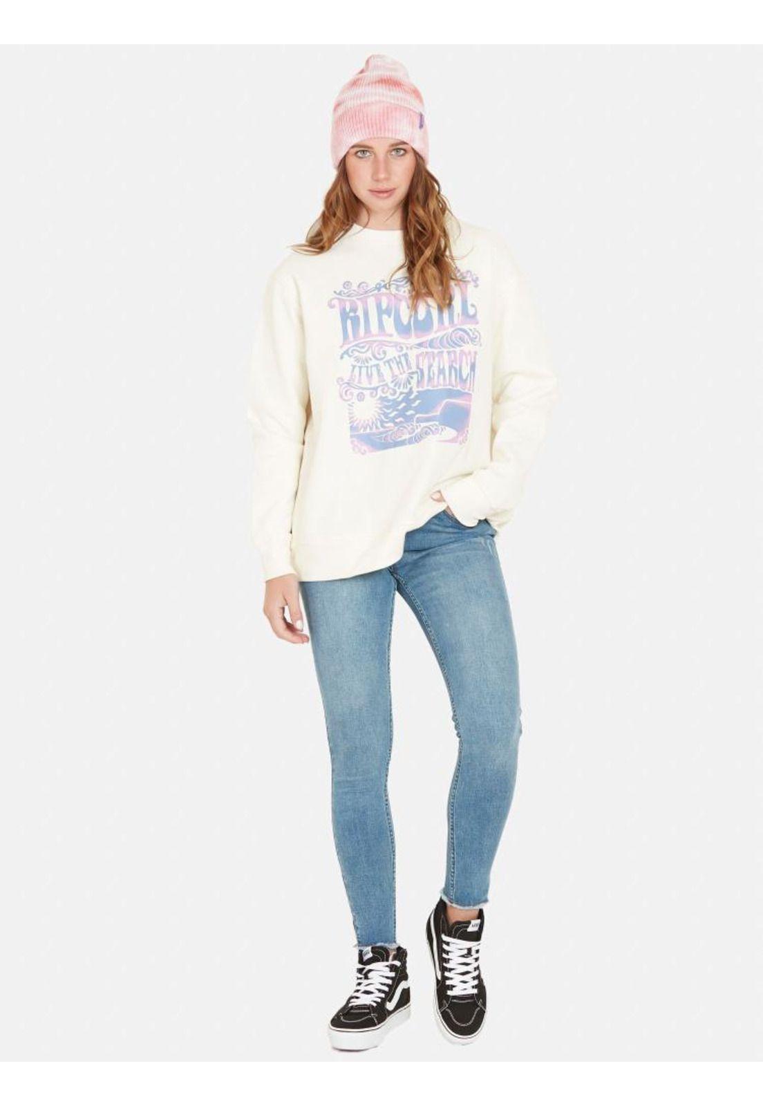 Poleron DEEP SEARCH Mujer Blanquecino Rip Curl-3