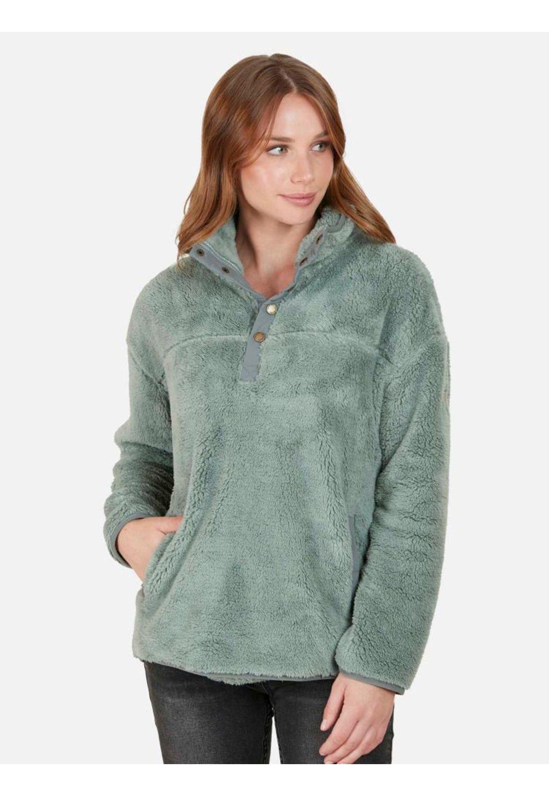 Poleron SKY GRAY SNAP Mujer Turquesa Rip Curl-0