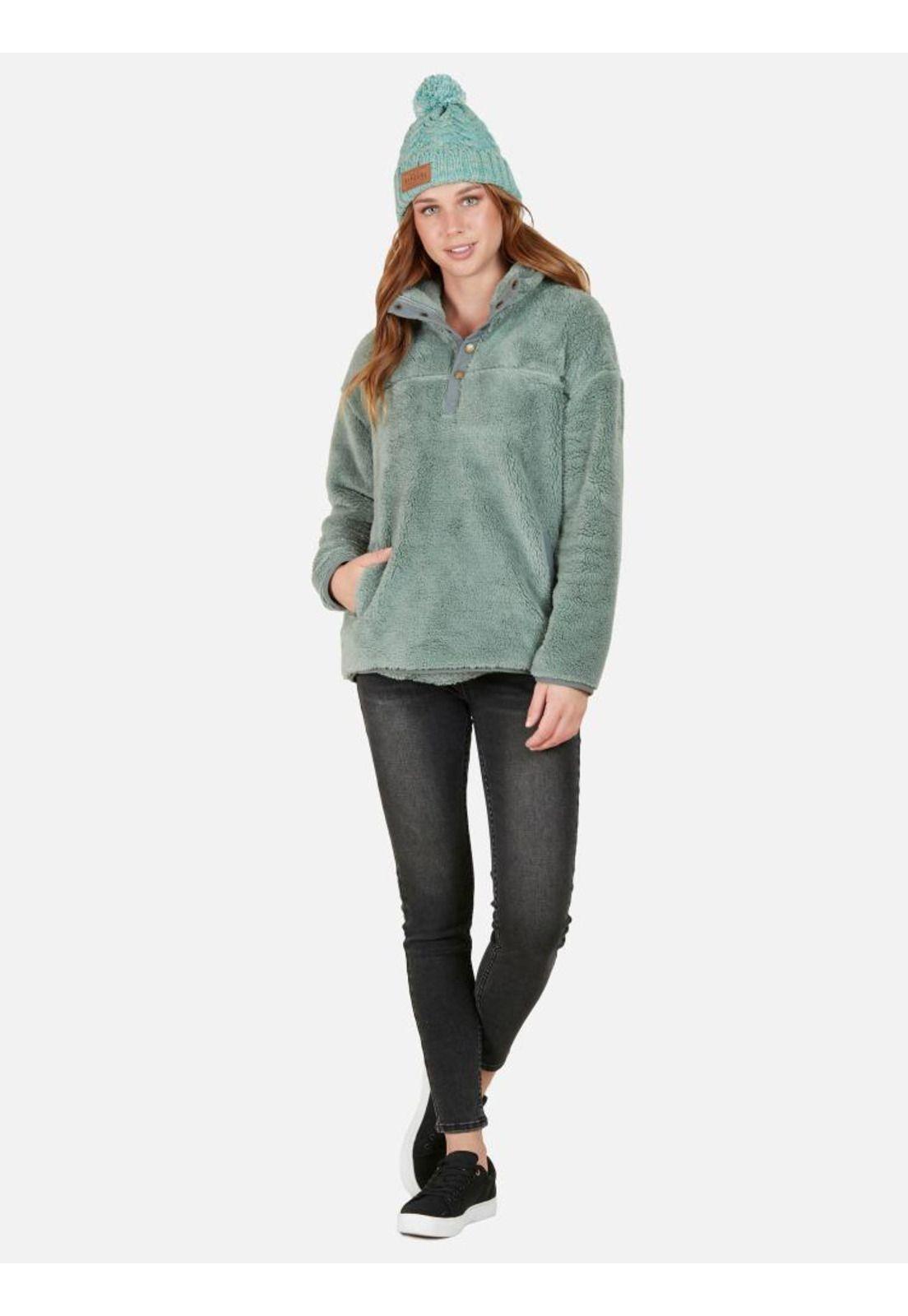 Poleron SKY GRAY SNAP Mujer Turquesa Rip Curl-3