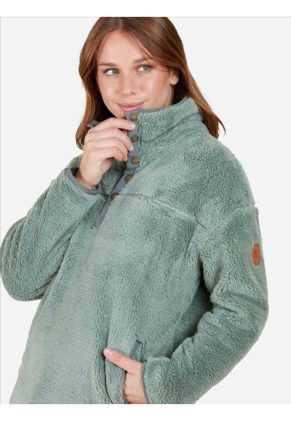 Poleron SKY GRAY SNAP Mujer Turquesa Rip Curl-4