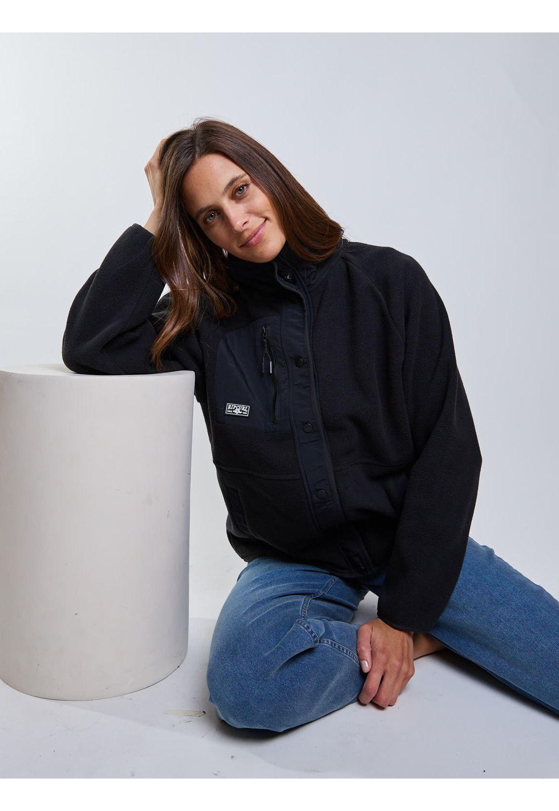 Poleron Polar Flux Negro Mujer Rip Curl-7