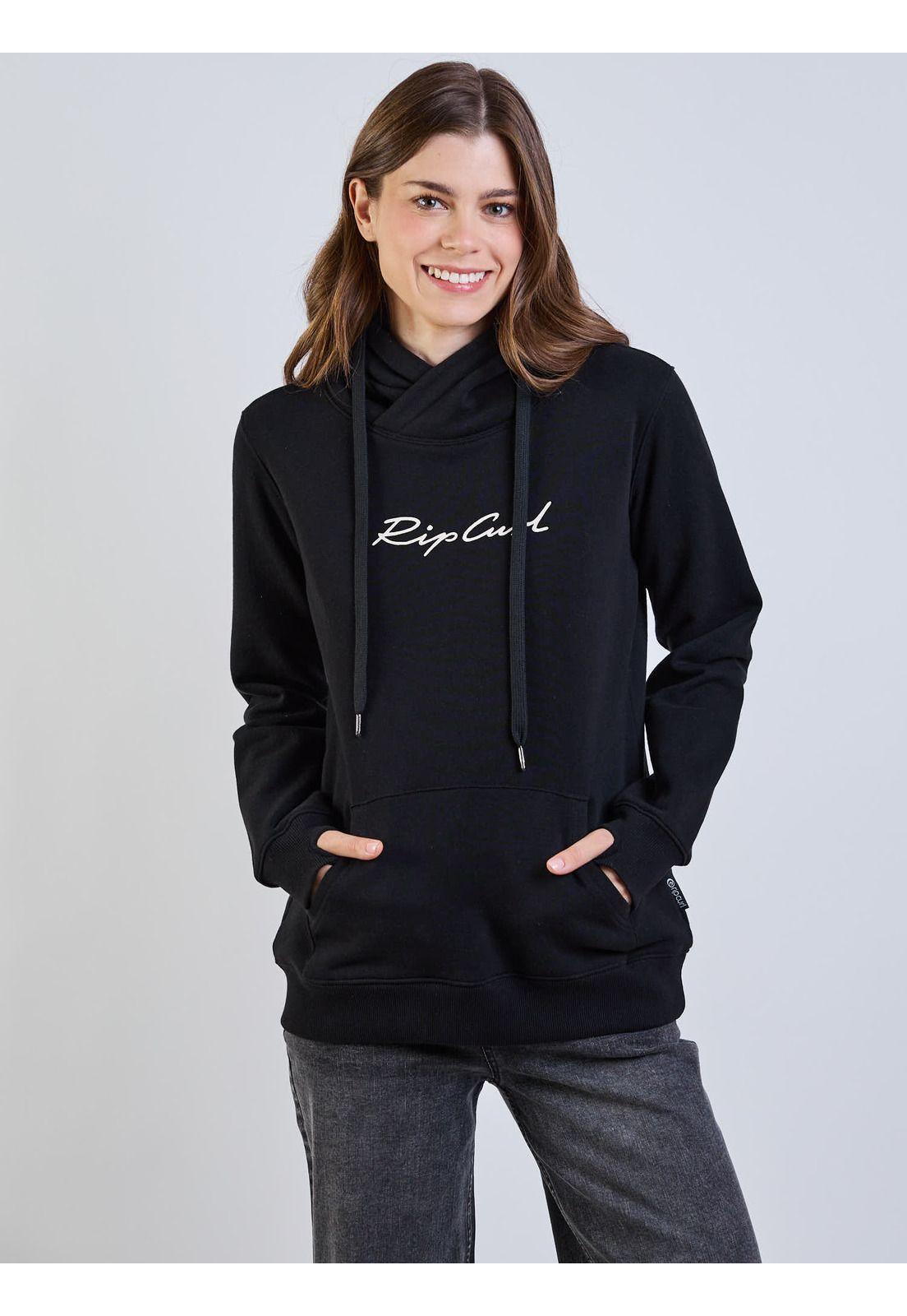 Poleron Canguro Boreal Negro Mujer Rip Curl-5