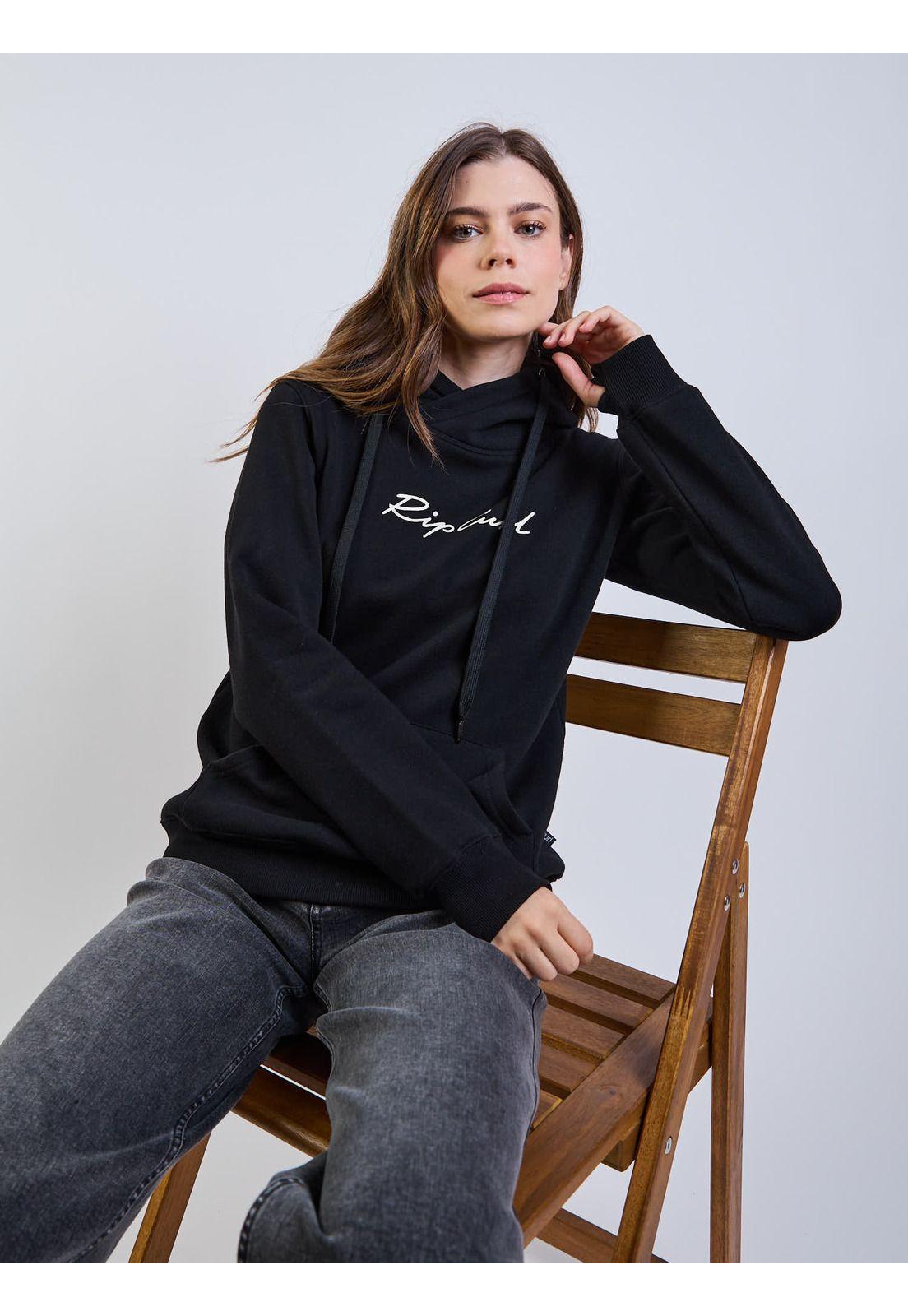 Poleron Canguro Boreal Negro Mujer Rip Curl-6