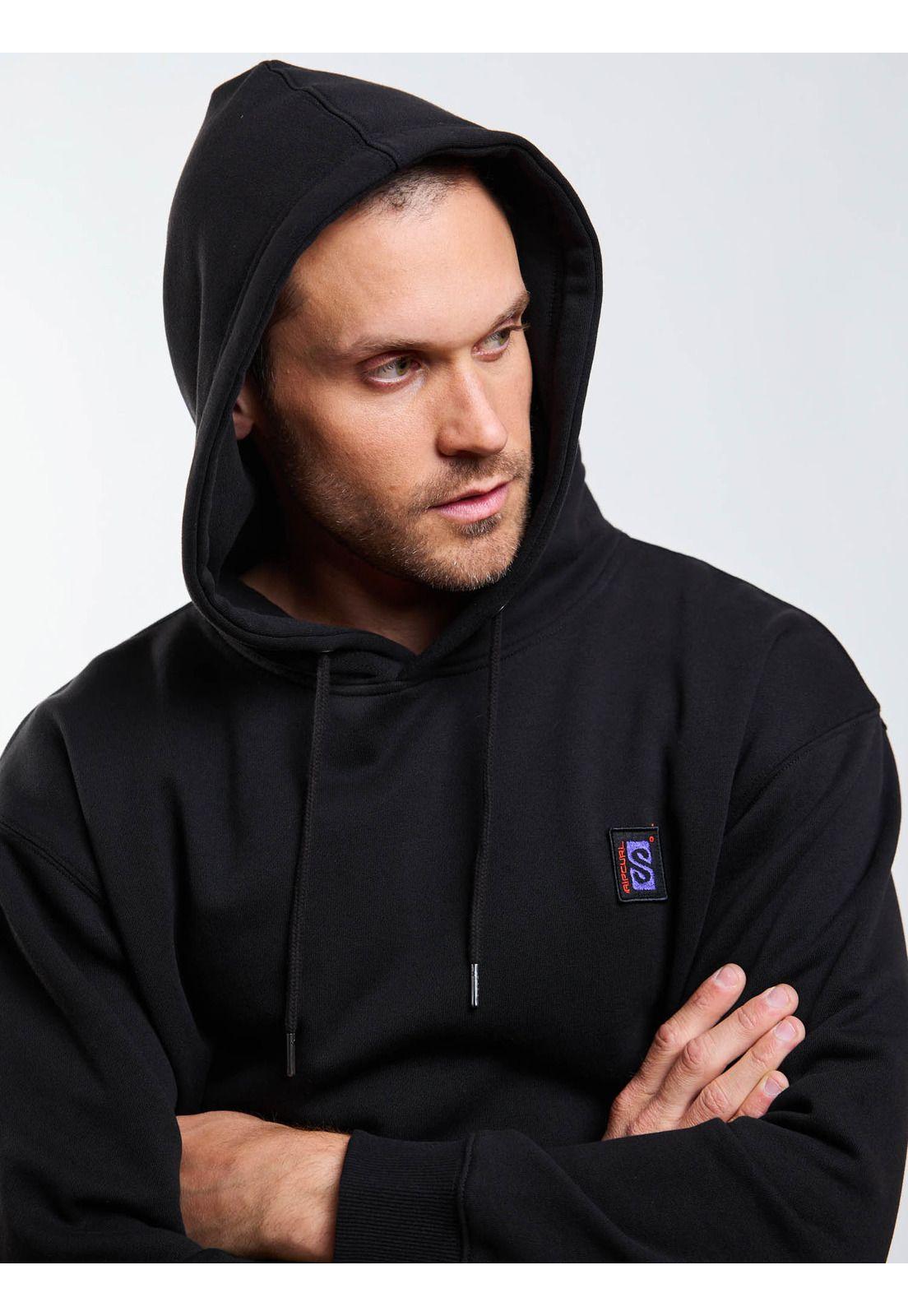 Poleron Canguro Instinto Negro Hombre Rip Curl-3