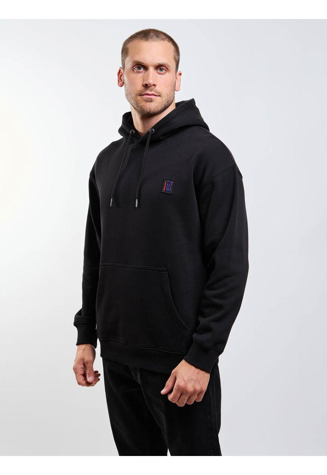 Poleron Canguro Instinto Negro Hombre Rip Curl-4