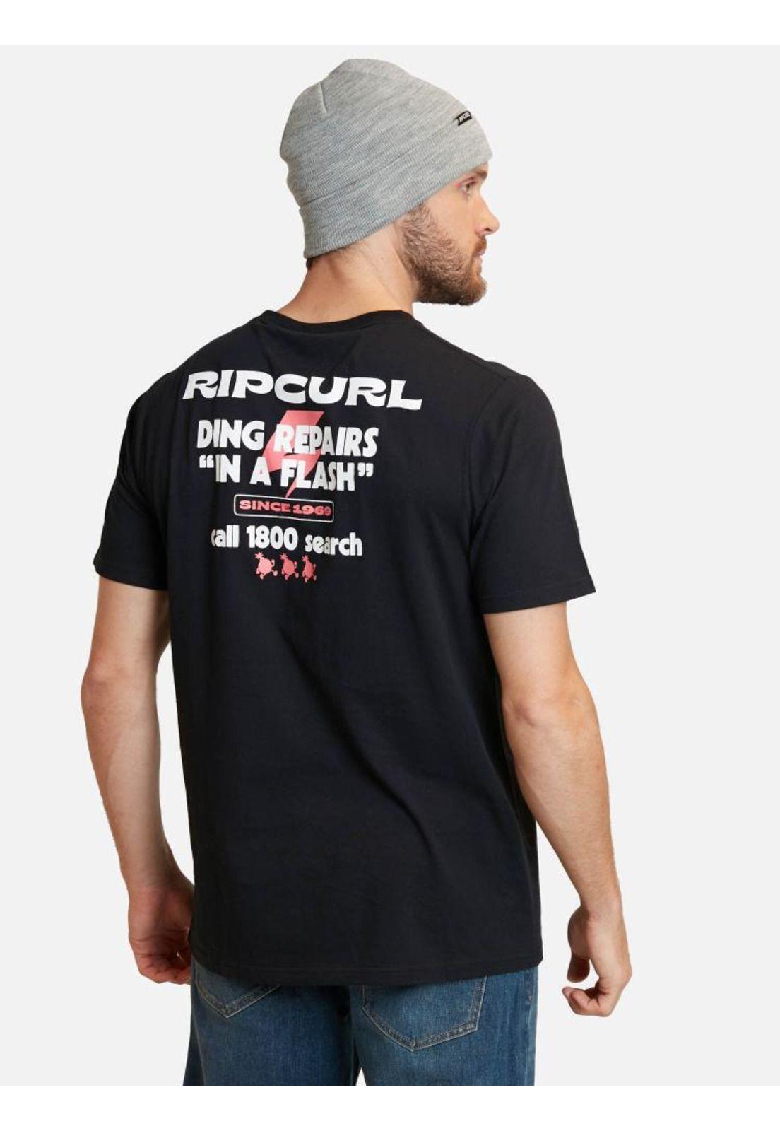 Polera Flash Repairs Ss Tee Negro Hombre Rip Curl-1