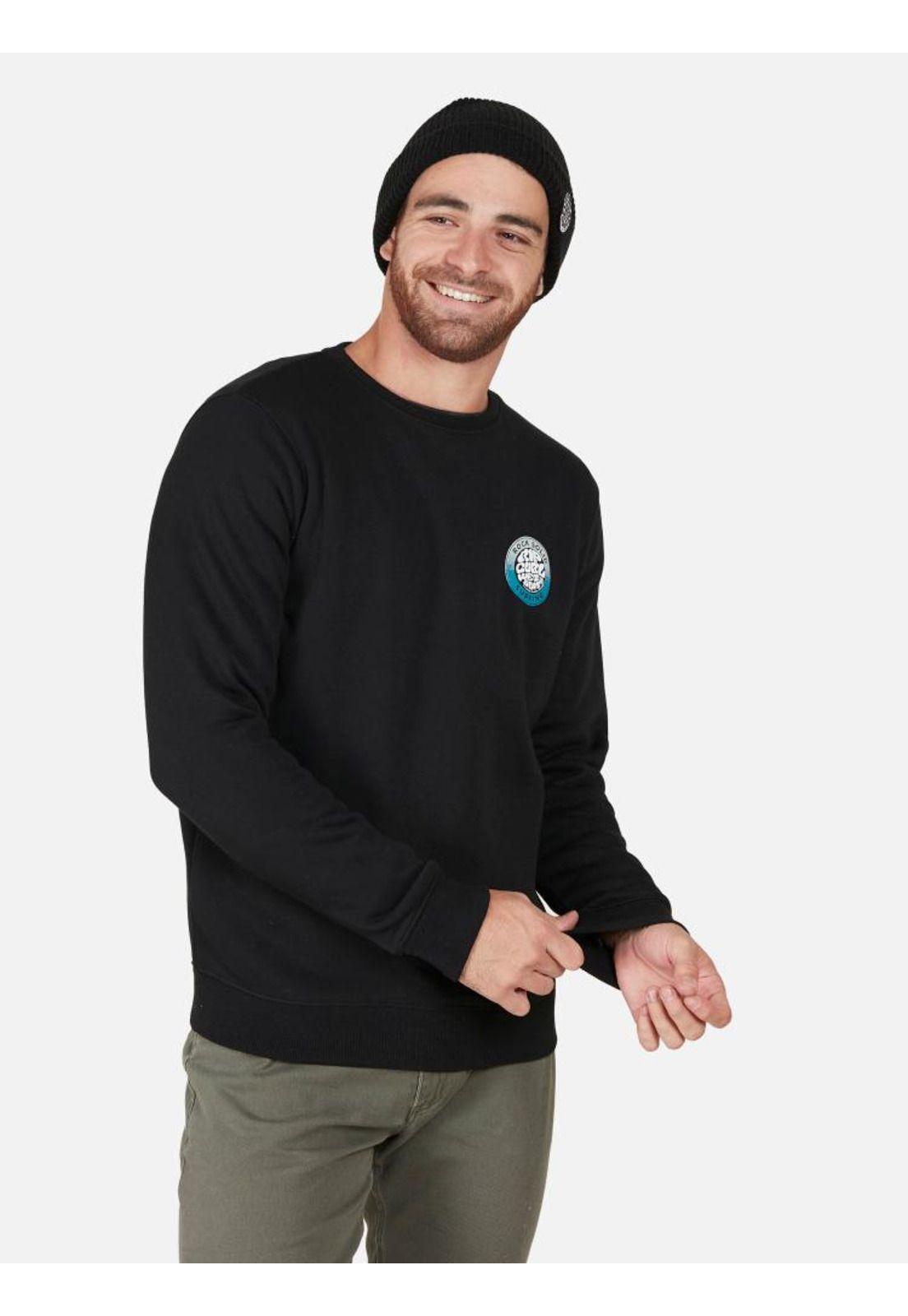 Poleron CR Cracked Circule Hombre Negro Rip Curl-0