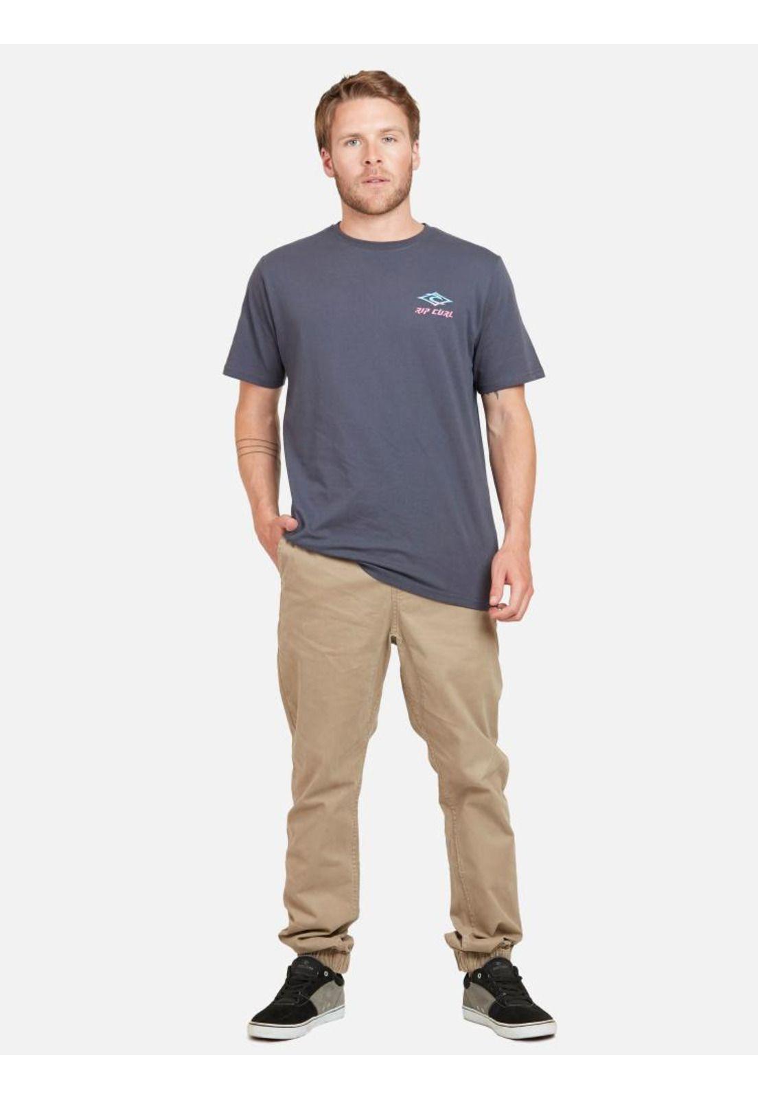 Polera RETRO RIP TEE Hombre Gris Oscuro Rip Curl-4