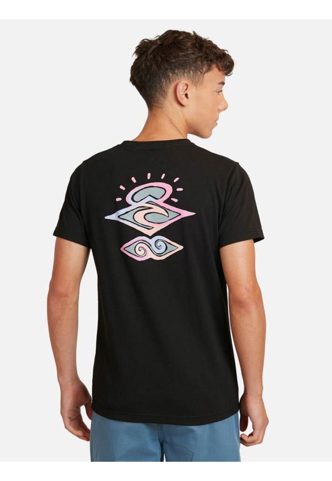 Polera M/C Basica Negro Juvenil Hombre Ripcurl-1
