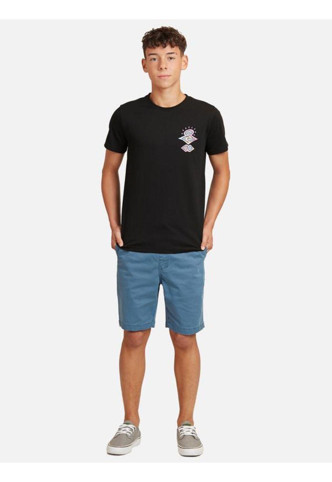 Polera M/C Basica Negro Juvenil Hombre Ripcurl-3