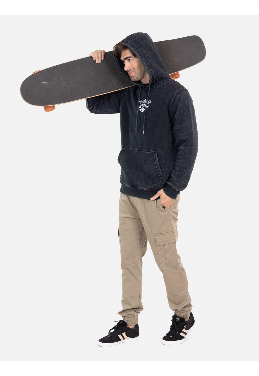 Poleron Canguro Dex Negro Hombre Rip Curl-3