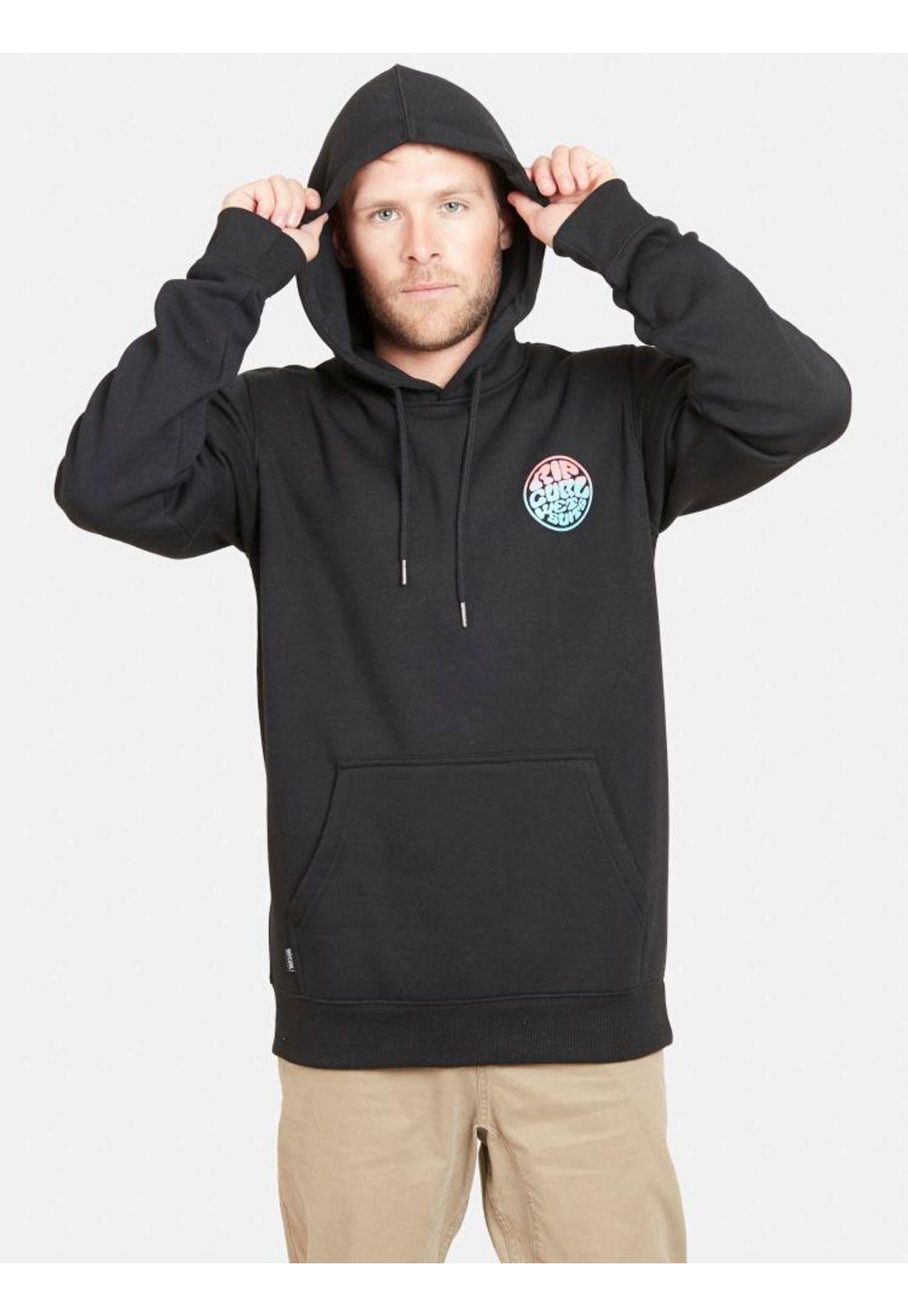 Poleron WETSUIT GRADIENT KANGUROO Hombre Negro Rip Curl-0