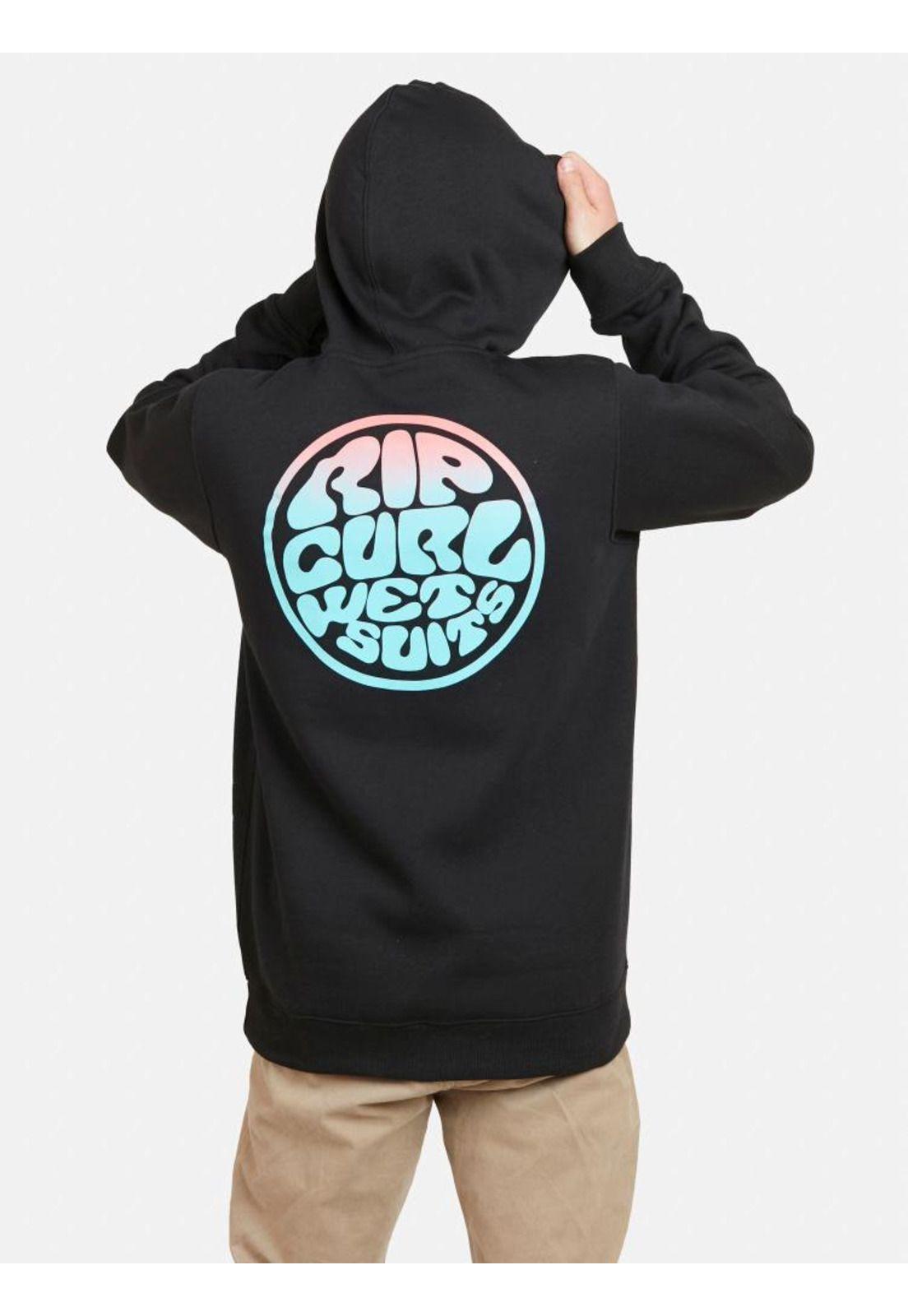 Poleron WETSUIT GRADIENT KANGUROO Hombre Negro Rip Curl-1