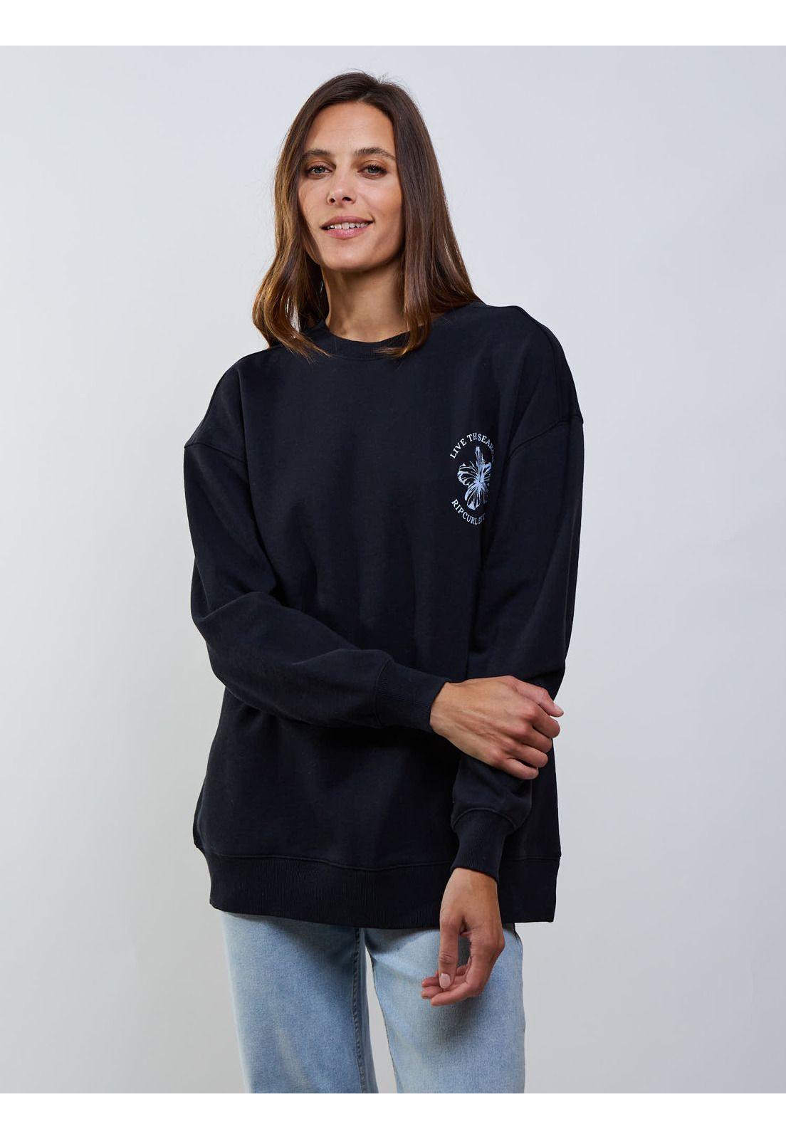 Poleron CR Echo Negro Mujer Rip Curl-4