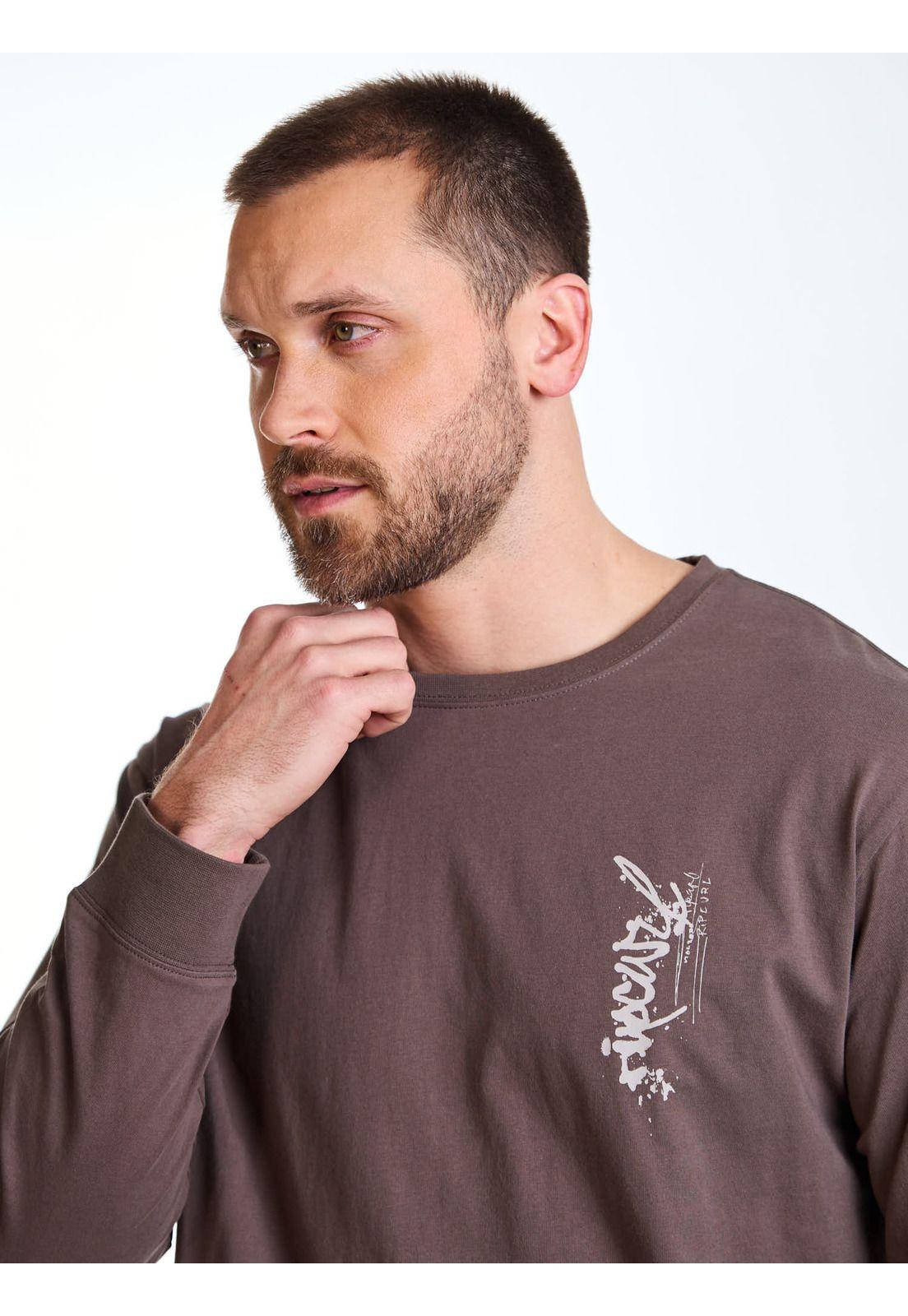 Polera ML Journey Café Hombre Rip Curl-4