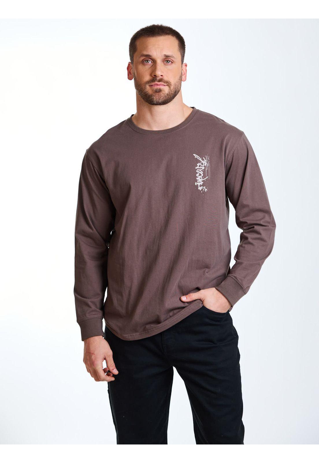 Polera ML Journey Café Hombre Rip Curl-6
