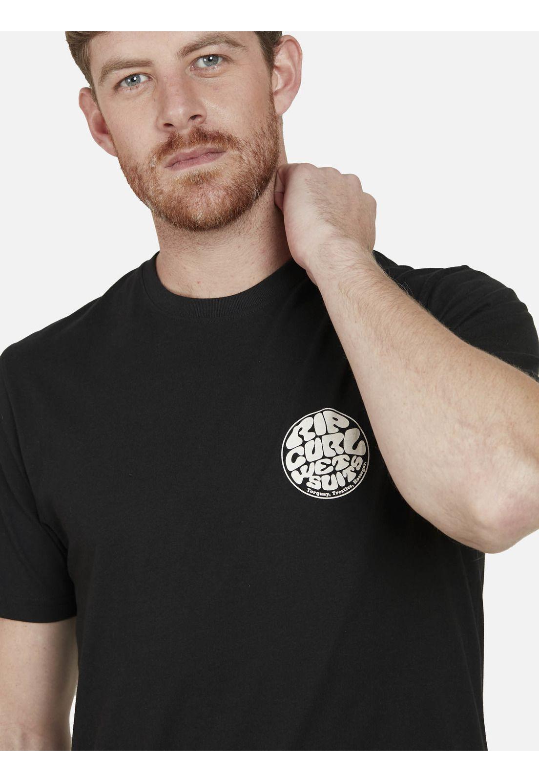 Polera WETSUIT ICON TEE Hombre Negro Rip Curl-1