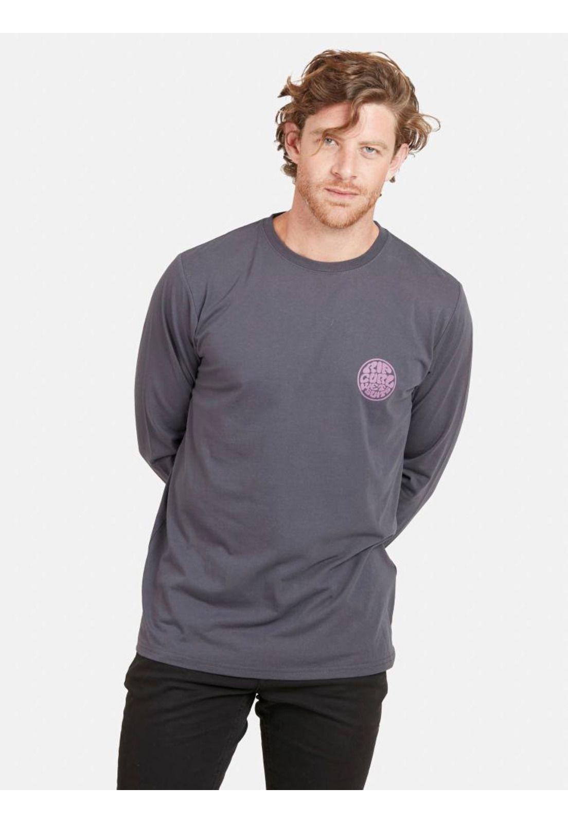 Polera WETSUIT LS TEE Hombre Gris Oscuro Rip Curl-0