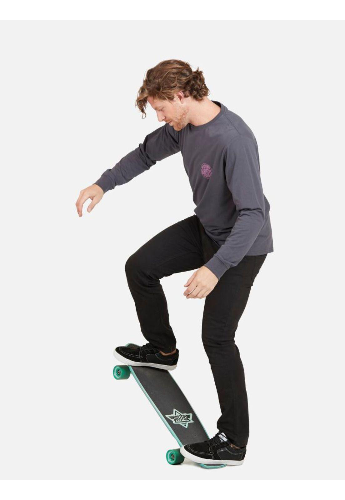 Polera WETSUIT LS TEE Hombre Gris Oscuro Rip Curl-4