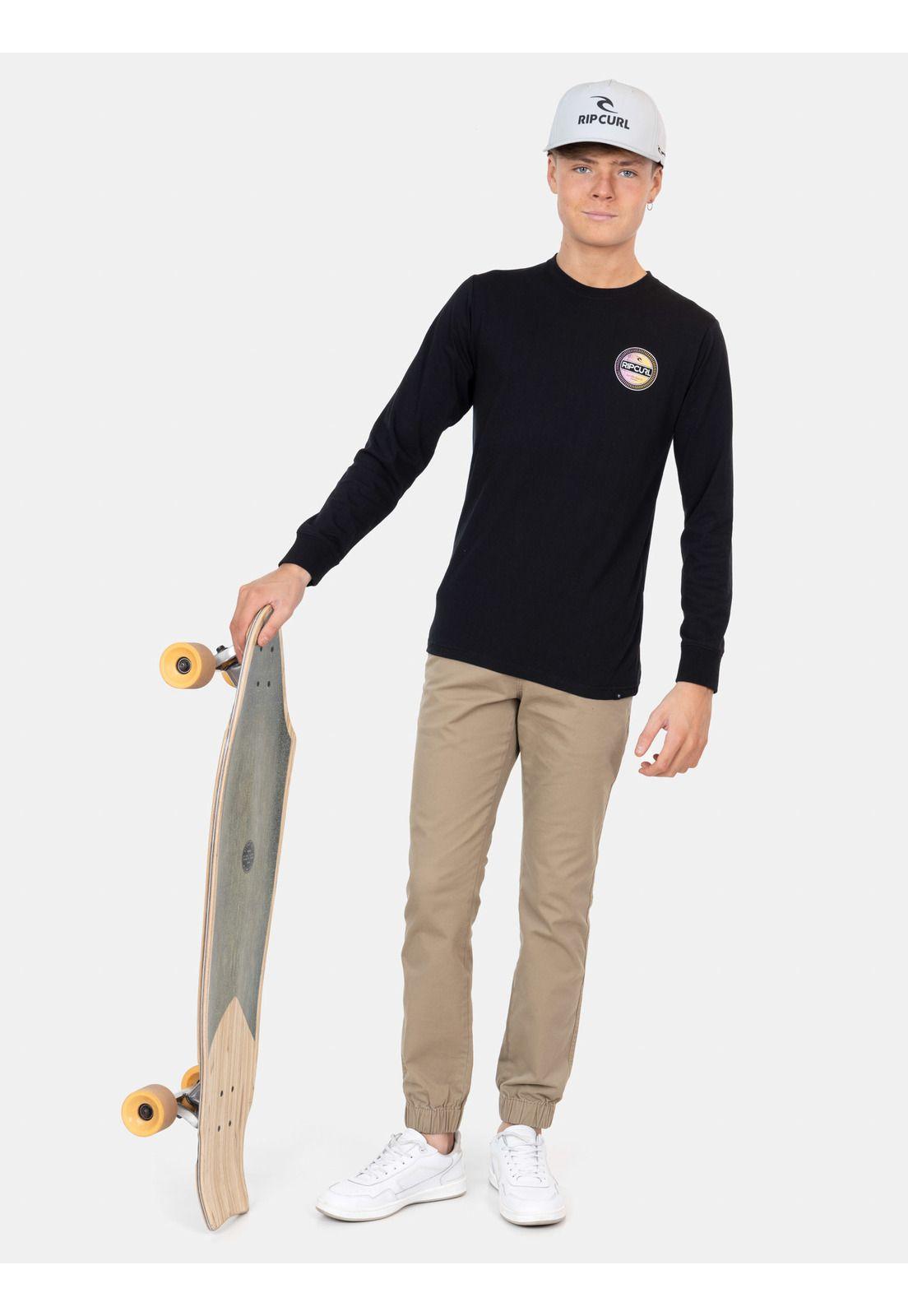 Polera M/L Horizonte Negro  Infantil Rip Curl-3