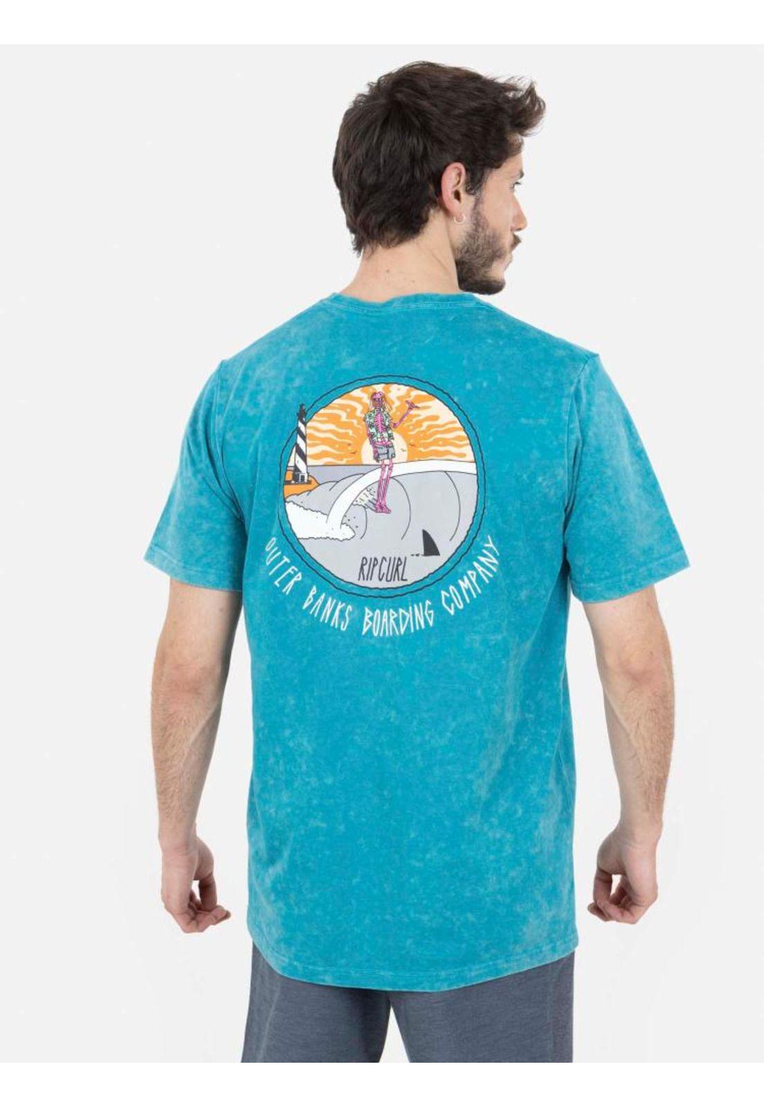 Polera OUTER BANKS Hombre Turquesa Rip Curl-1