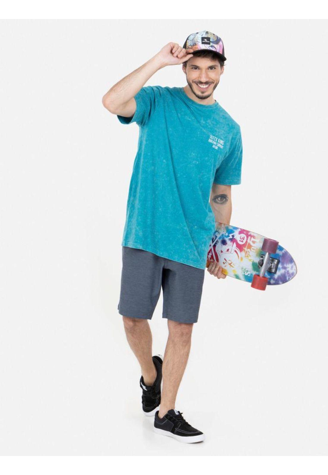 Polera OUTER BANKS Hombre Turquesa Rip Curl-4