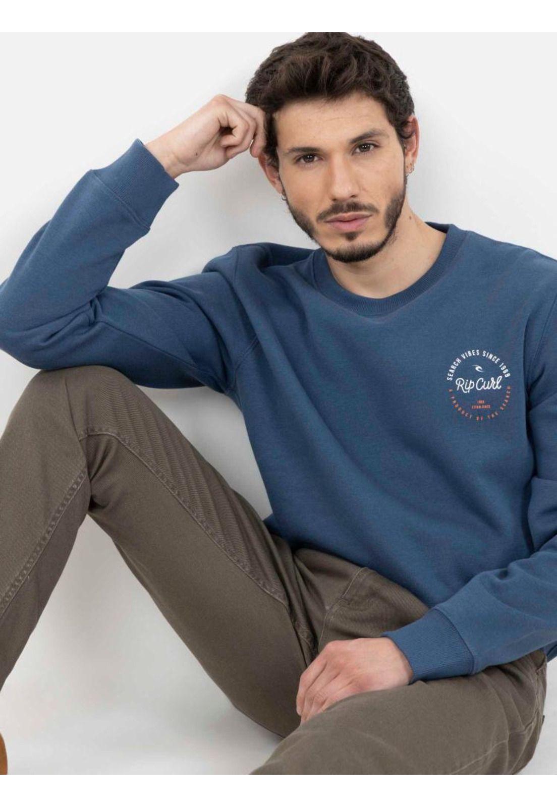 Poleron SEARCH VIBES CREW Hombre Azul Rip Curl-4
