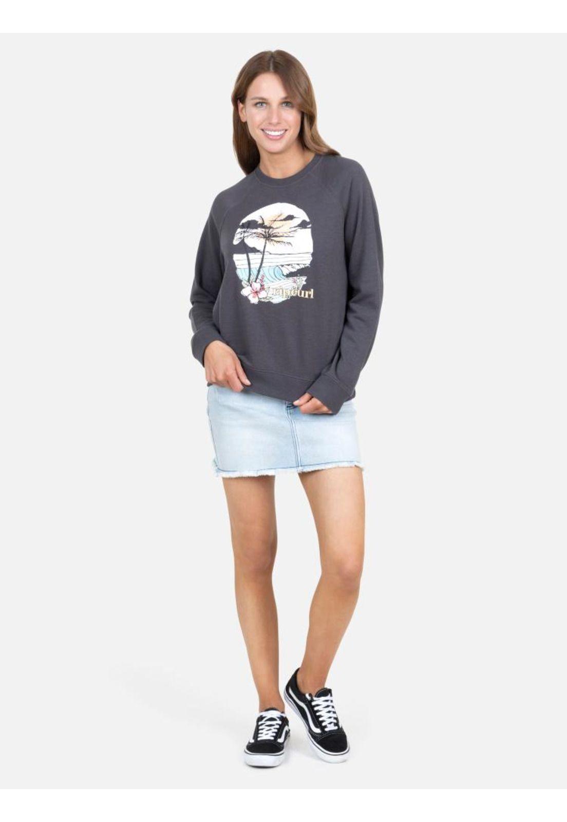 Poleron CR Mujer 6O207-WV22 Gris Oscuro Rip Curl-3