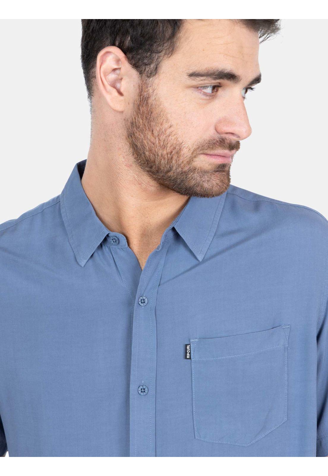 Camisa M/C Signature Line Azul Hombre Rip Curl-1