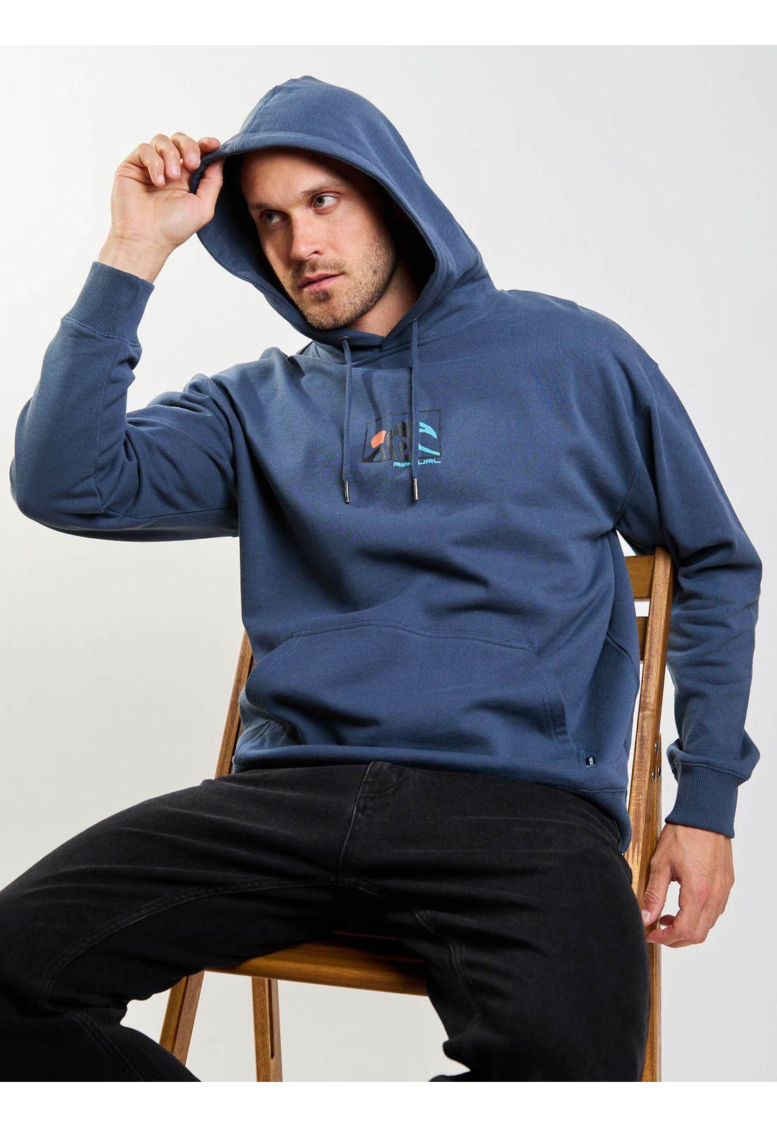 Poleron Canguro Quiver Azul Hombre Rip Curl-5