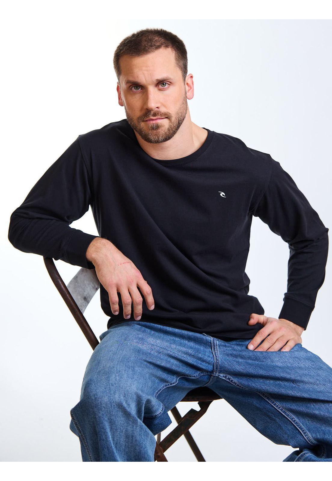 Polera ML Explore Negro Hombre Rip Curl-0