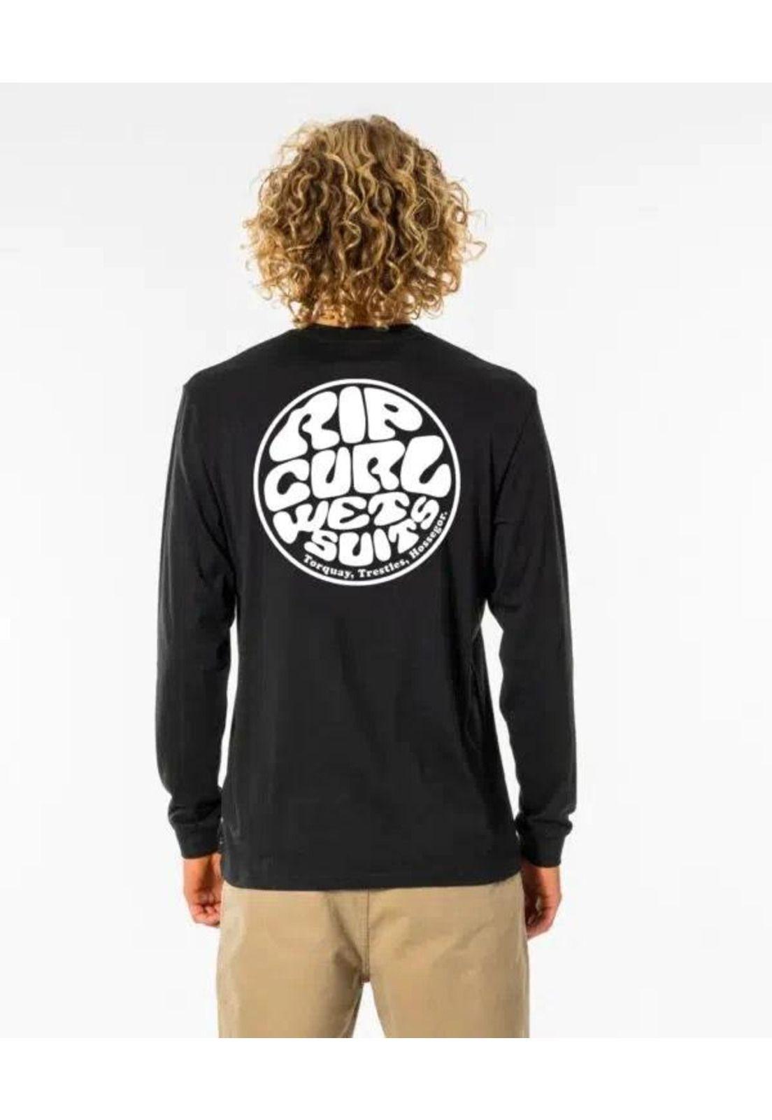 Polera WETSUIT ICON L/S TEE Hombre Negro Rip Curl-1