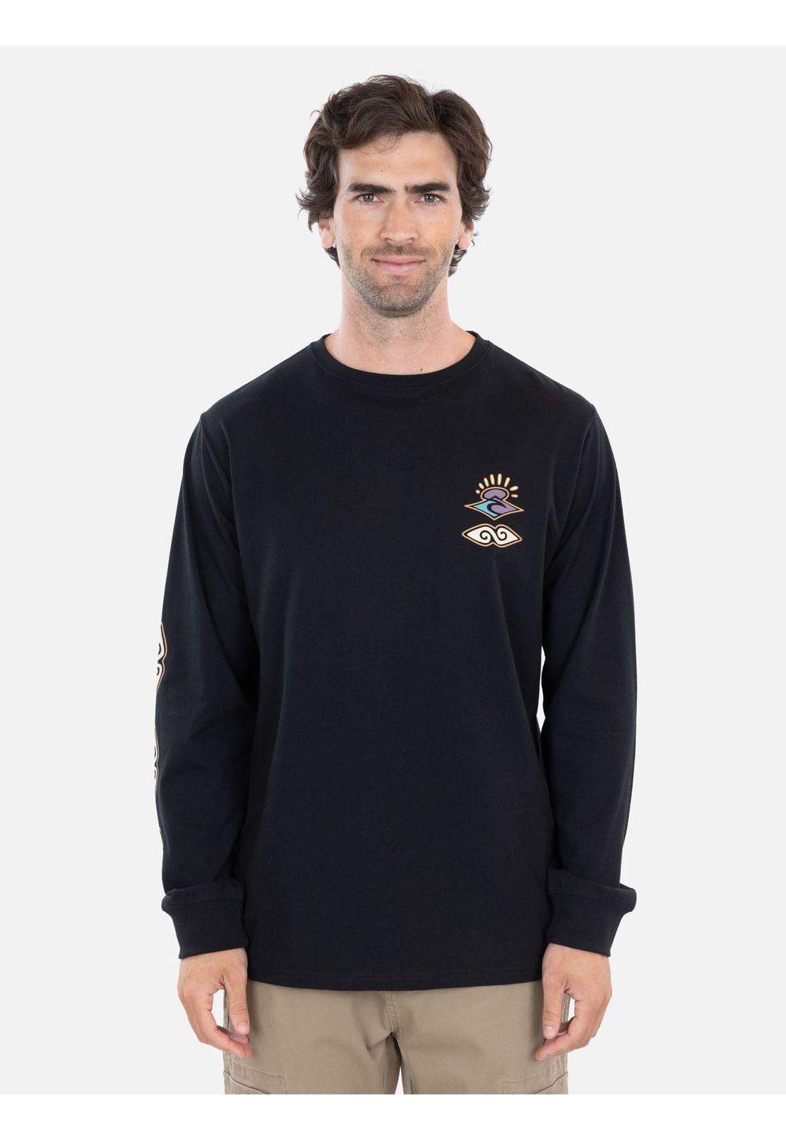 Polera ML Tidara Negro Hombre Rip Curl-0