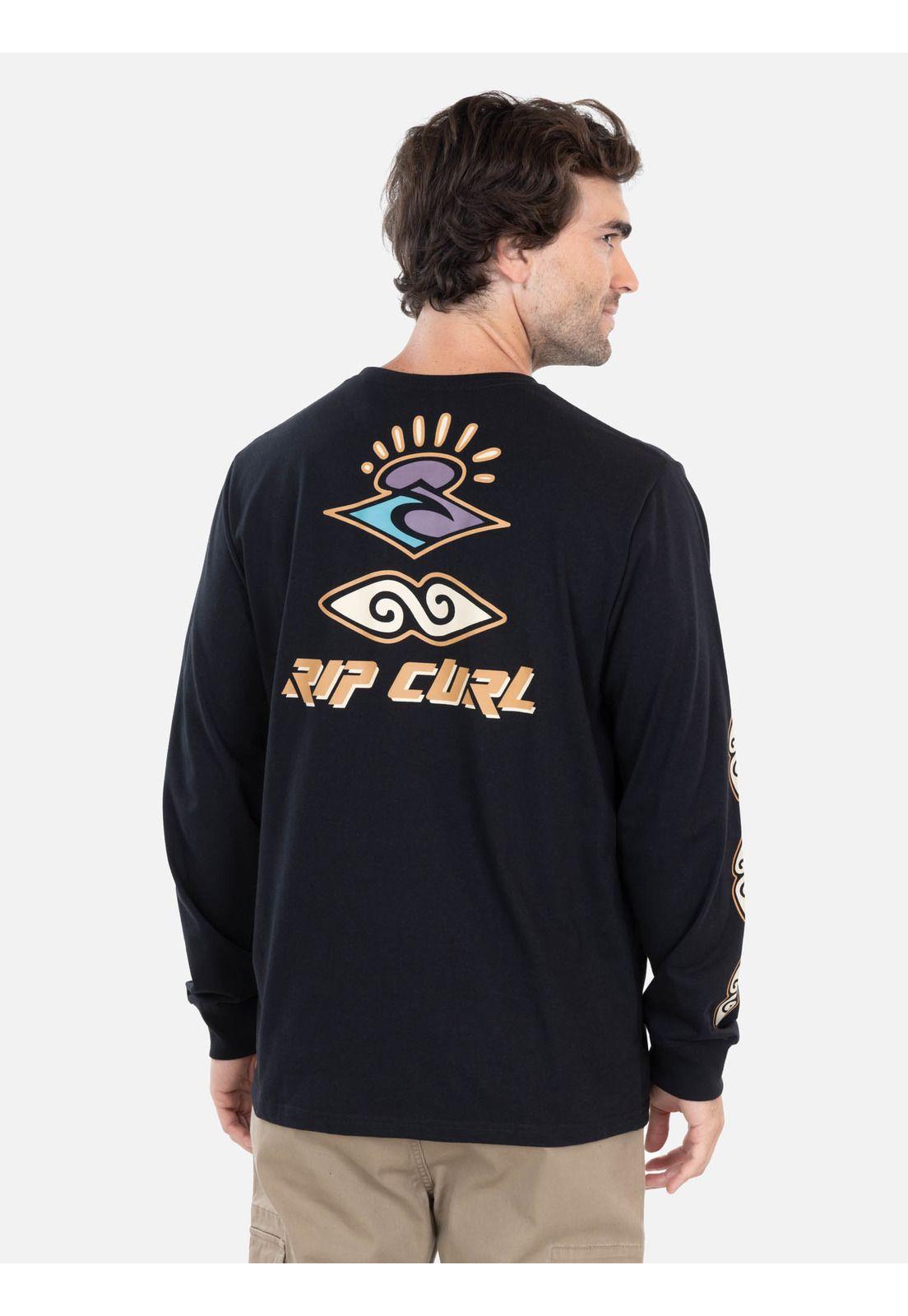 Polera ML Tidara Negro Hombre Rip Curl-1