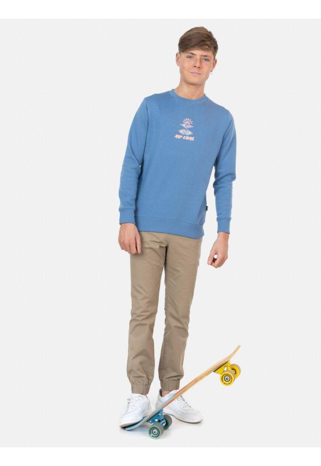 Poleron Cuello Redondo Retro Search Crew Infantil Rip Curl-1