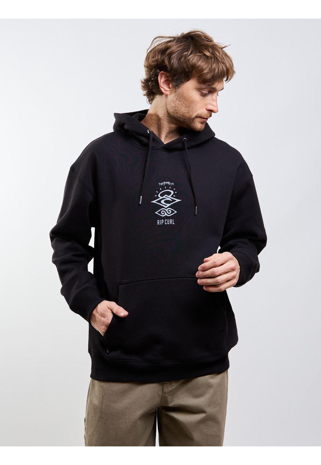 Poleron Canguro Australio Negro Hombre Rip Curl-0